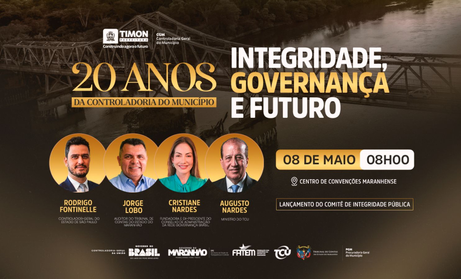 Prefeitura de Timon lança Comitê de Integridade Pública em evento que marca os 20 anos da Controladoria Geral do Município