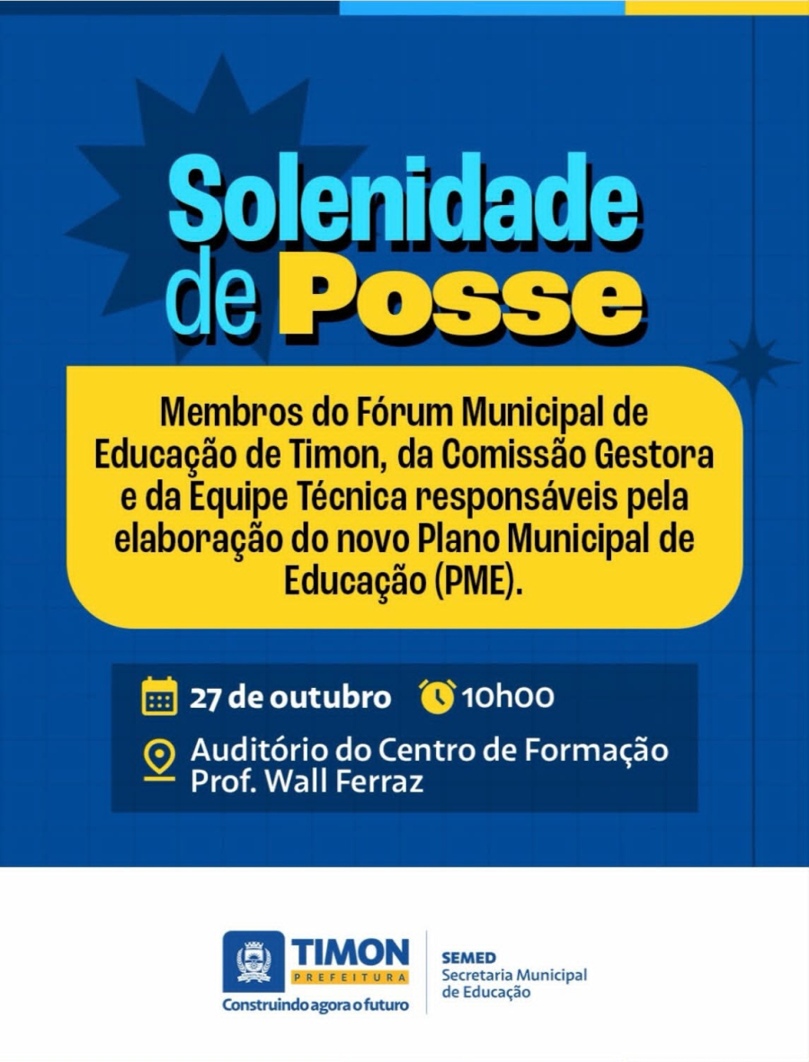 Timon inicia elaboração do novo Plano Municipal de Educação para o período de 2026 a 2036